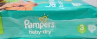 پوشک پمپرز آلمانی سایز 3 تعداد 30 عددی pampers baby Dry